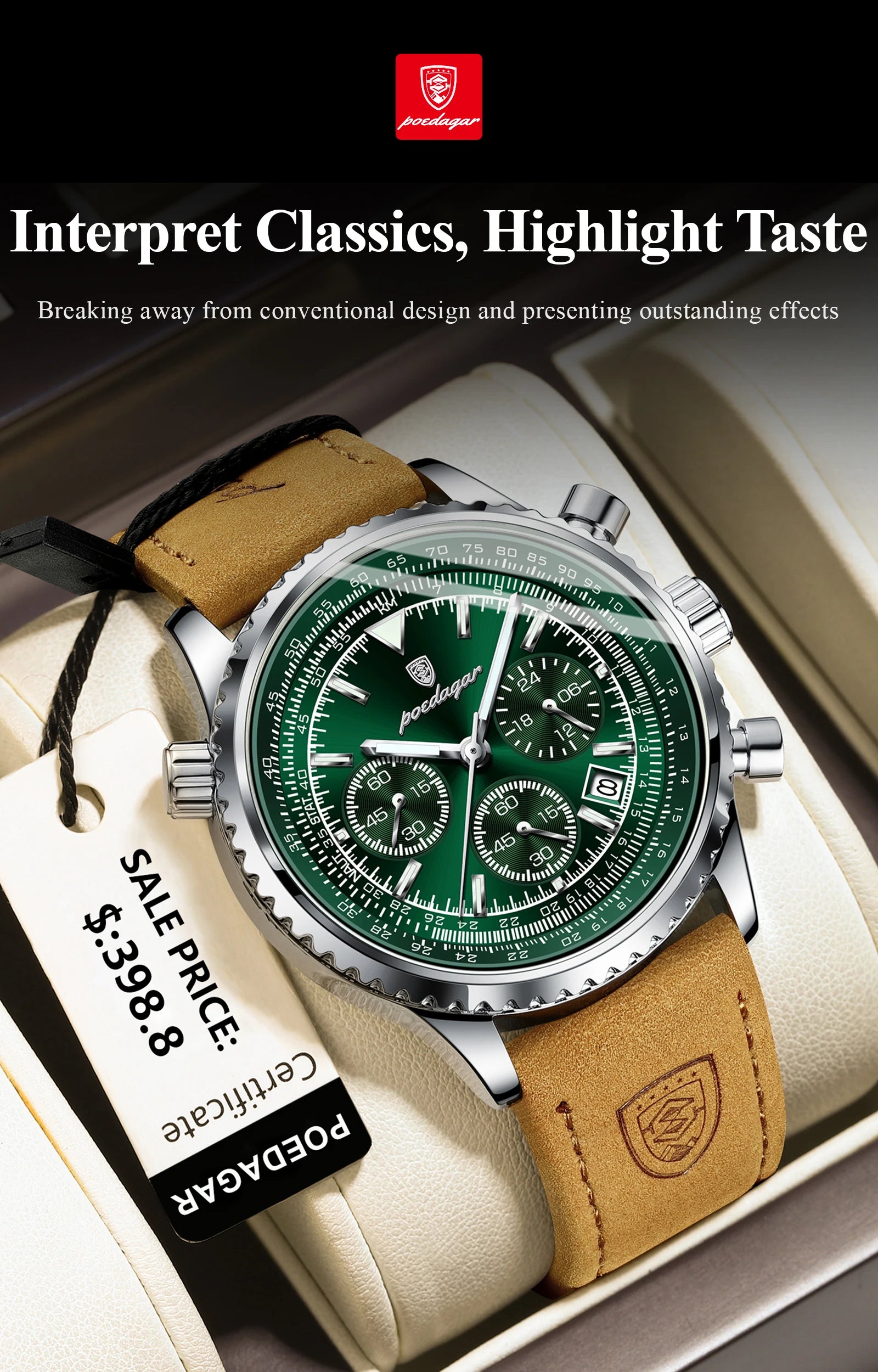 Montre Homme Luxe Quartz Étanche Lumineuse Date Chronographe …