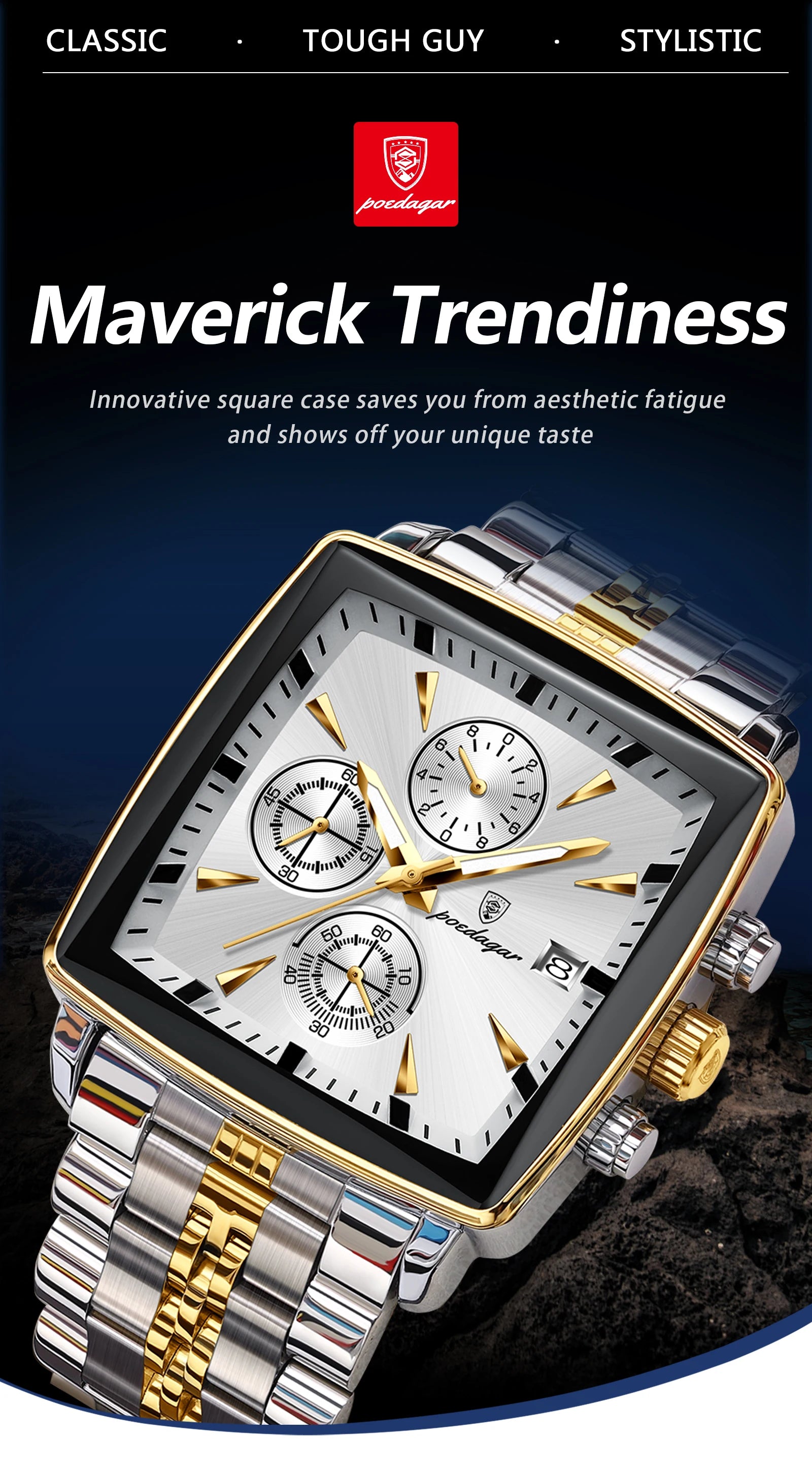 Montre chronographe étanche pour homme de haute qualité et tendance…