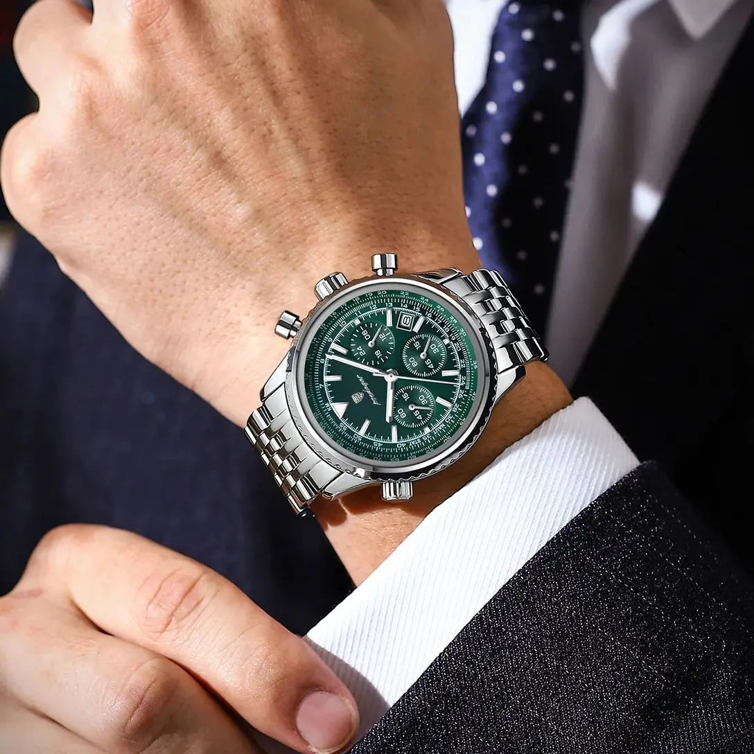 Montre de luxe pour hommes, chronographe étanche, date lumineuse
