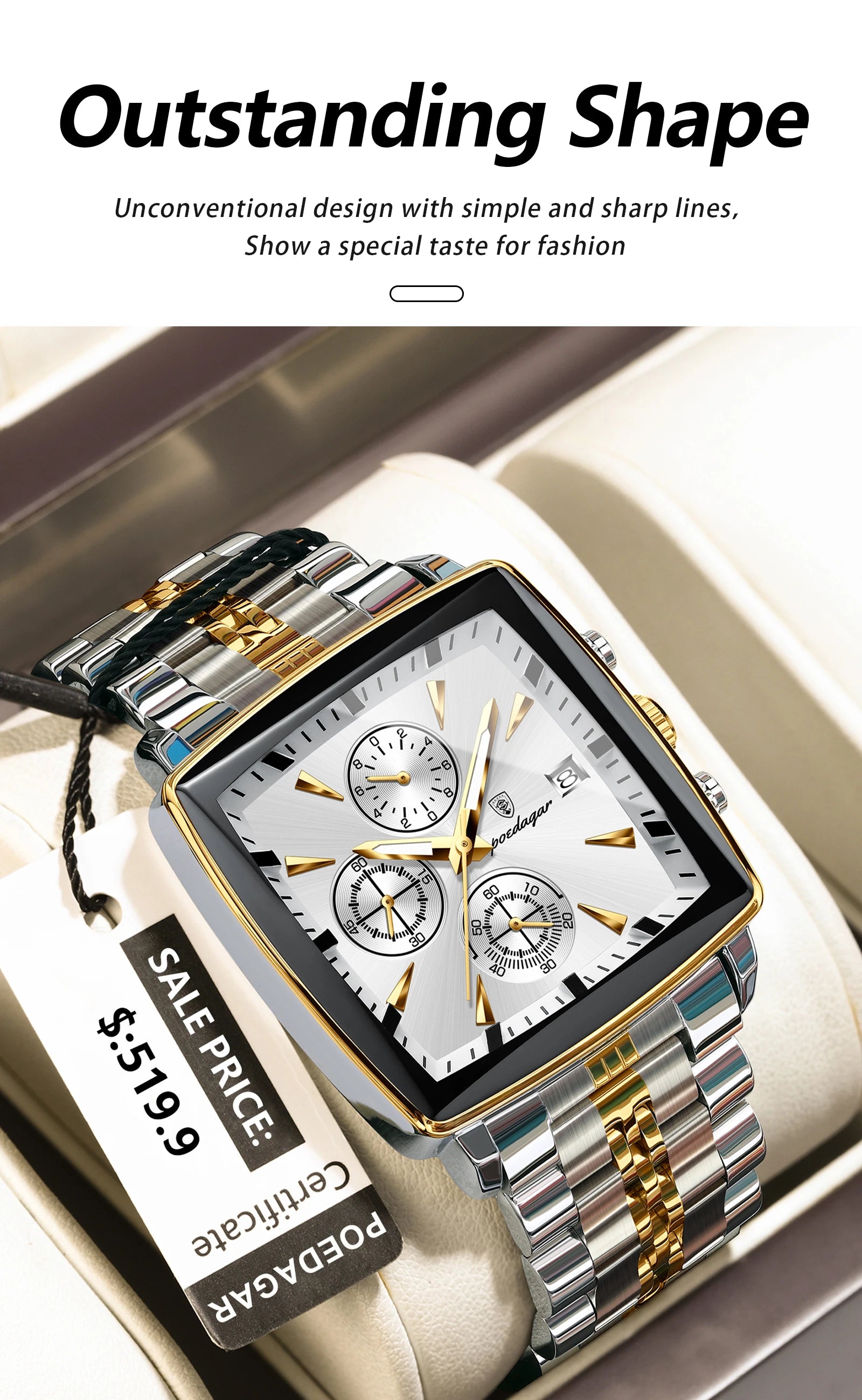 Montre chronographe étanche pour homme de haute qualité et tendance…