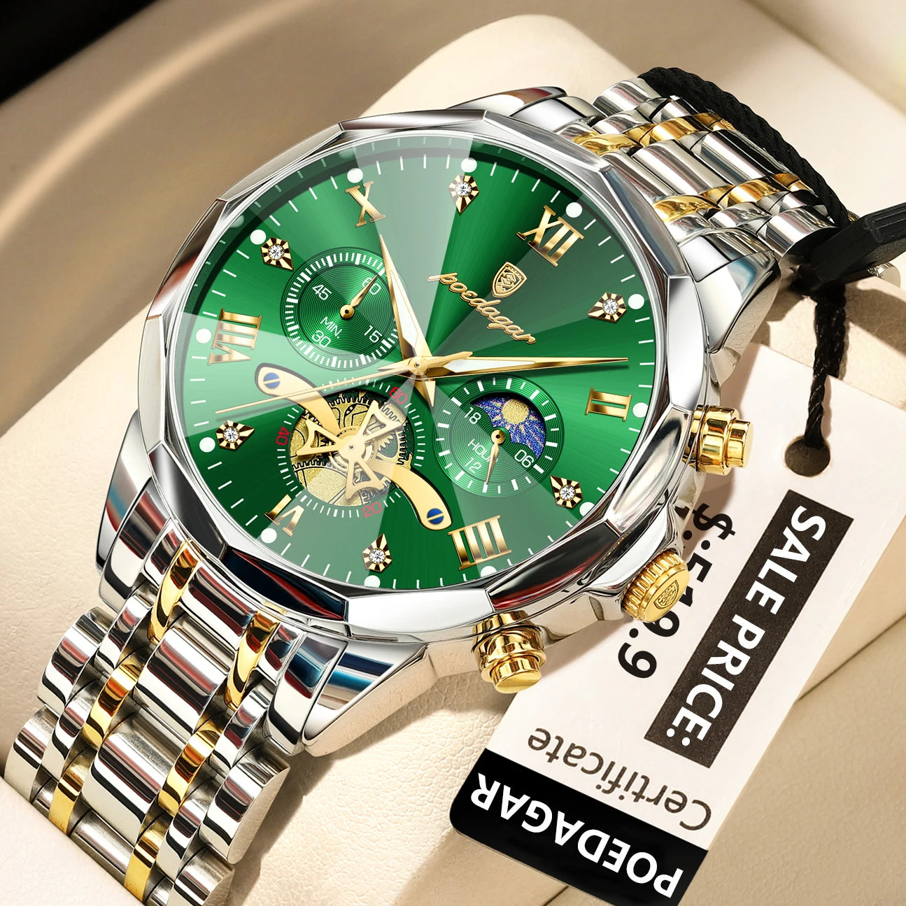 Montre de luxe pour homme Top Original Étanche Lumineux Chronographe…