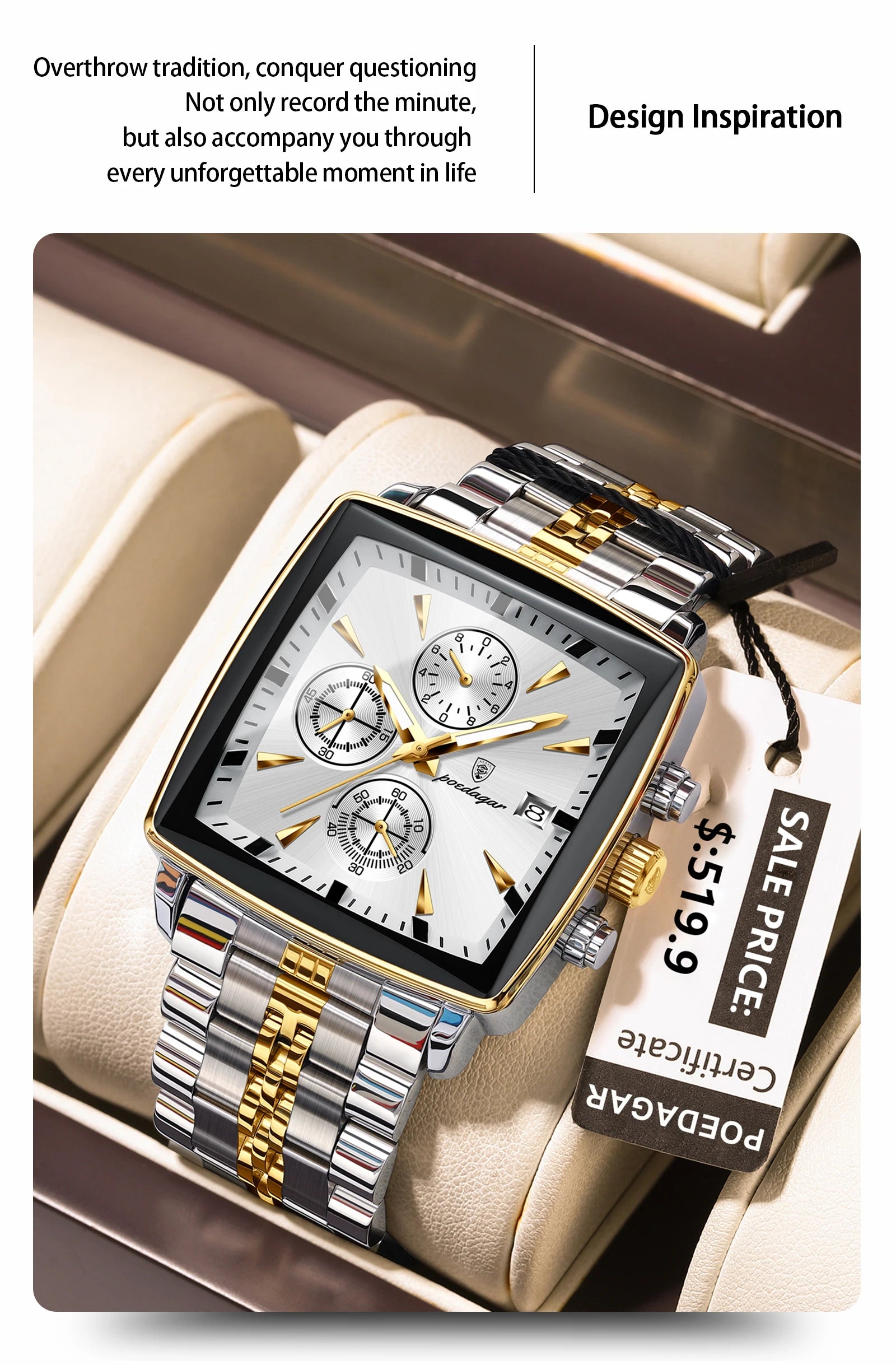 Montre chronographe étanche pour homme de haute qualité et tendance…