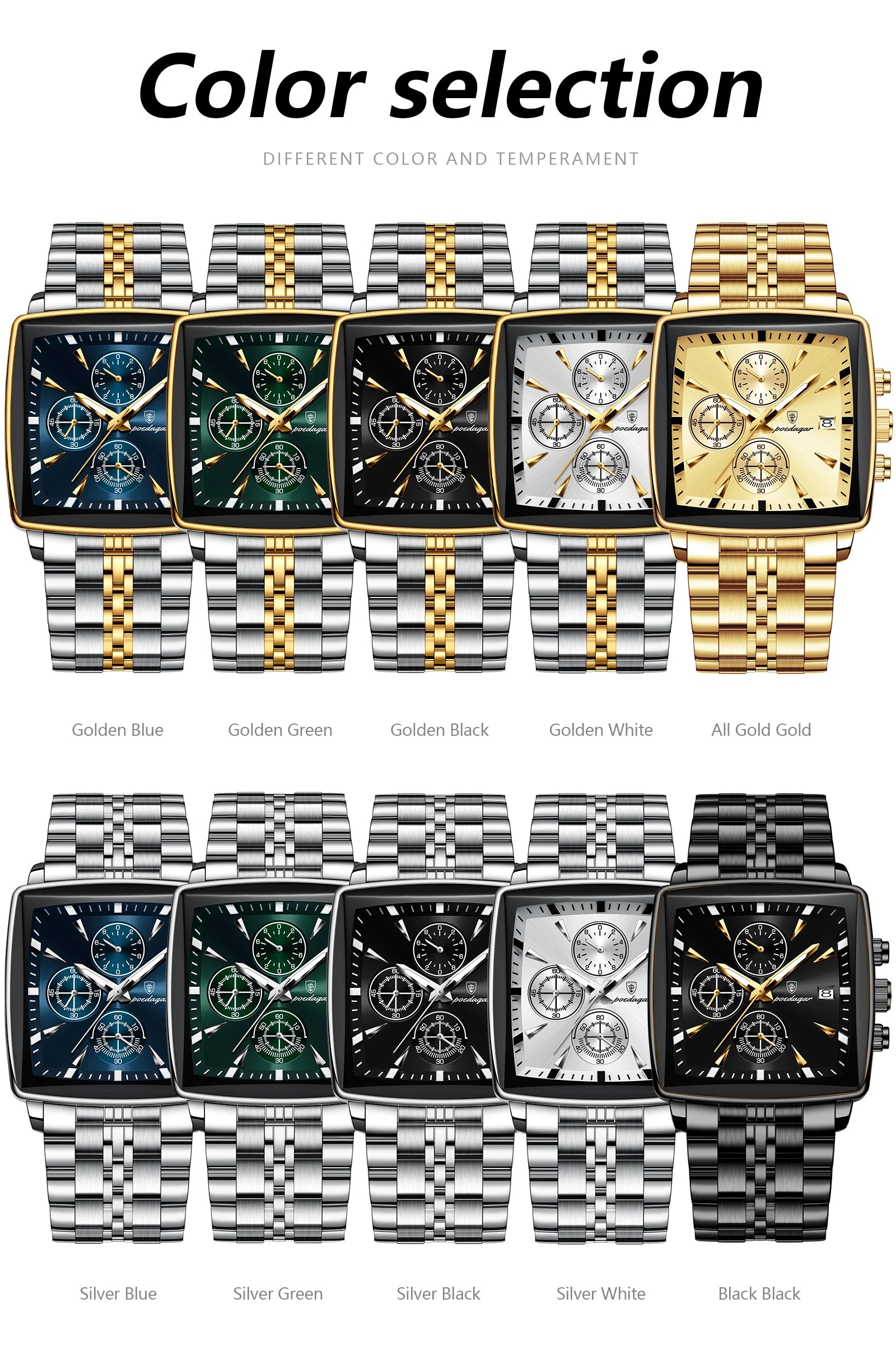 Montre chronographe étanche pour homme de haute qualité et tendance…