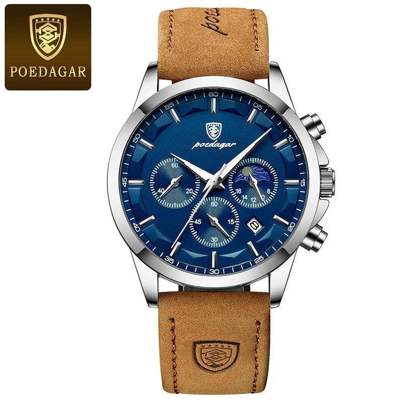 Montre Homme Cuir Véritable Mode Calendrier Lumineux Chronomètre…