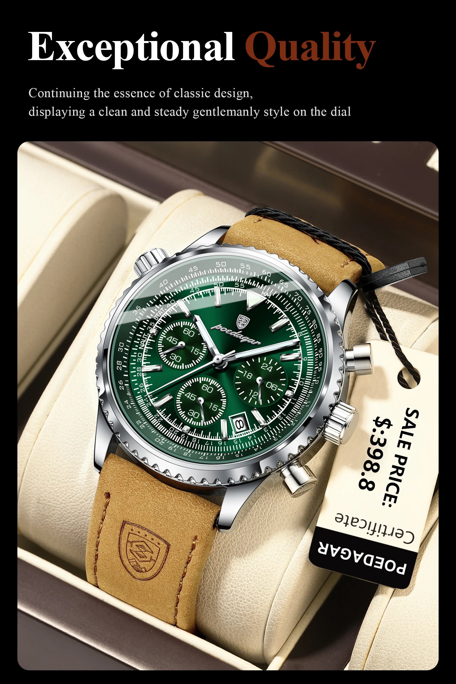 Montre Homme Luxe Quartz Étanche Lumineuse Date Chronographe …
