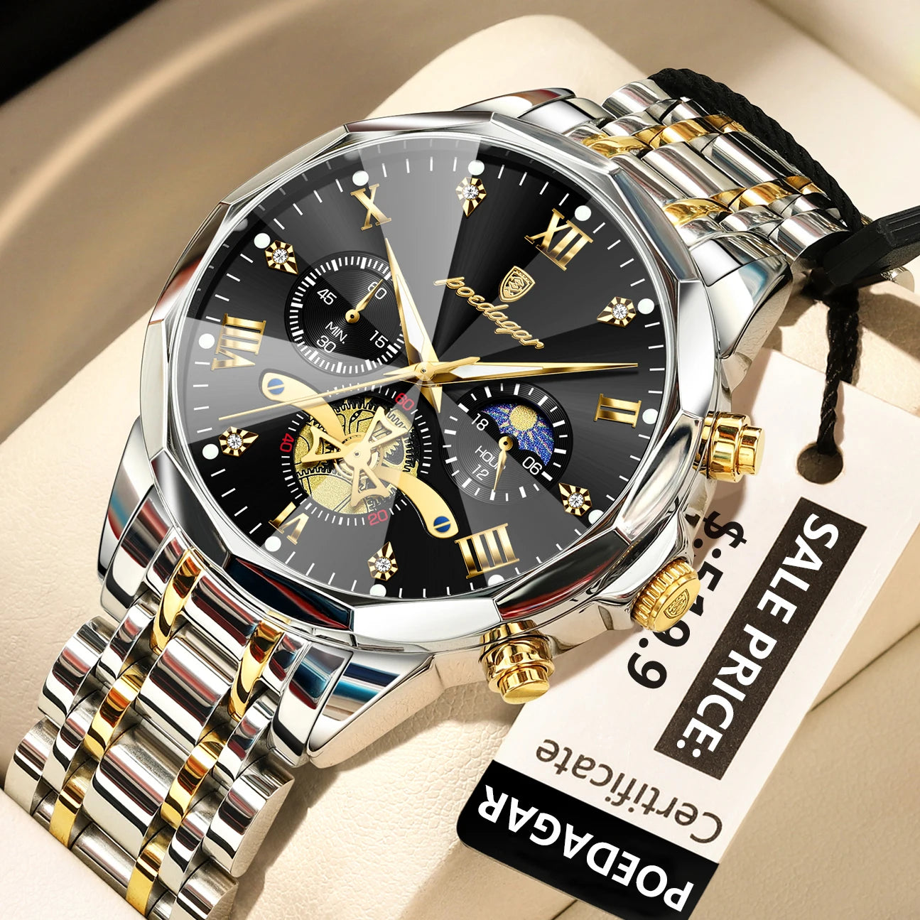 Montre de luxe pour homme Top Original Étanche Lumineux Chronographe…