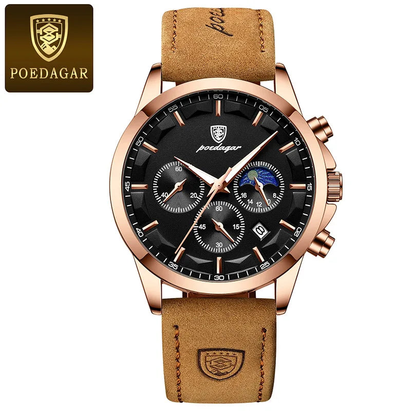 Montre Homme Cuir Véritable Mode Calendrier Lumineux Chronomètre…