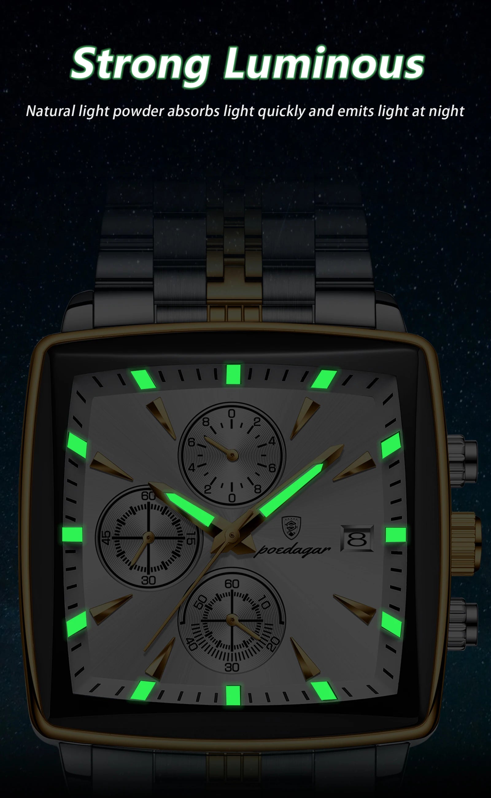 Montre chronographe étanche pour homme de haute qualité et tendance…