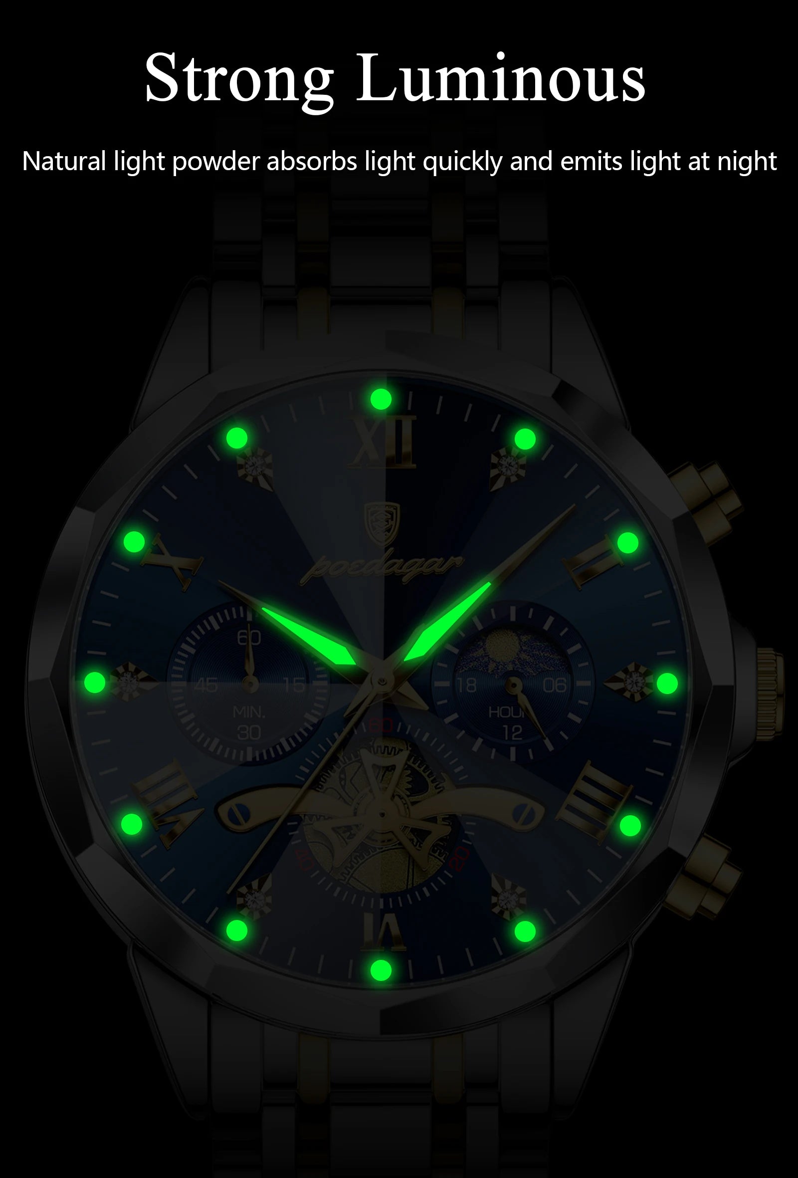 Montre de luxe pour homme Top Original Étanche Lumineux Chronographe…