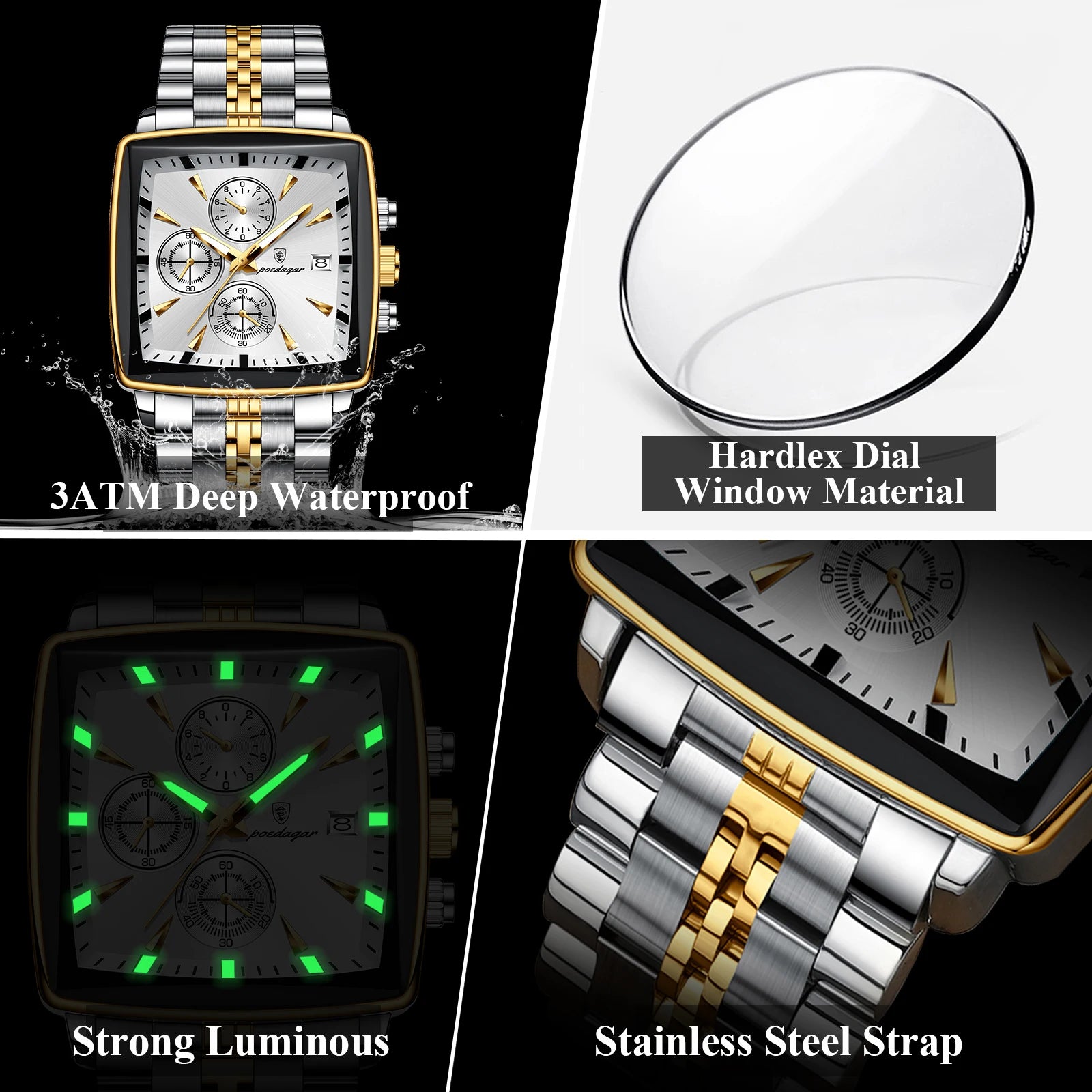 Montre chronographe étanche pour homme de haute qualité et tendance…