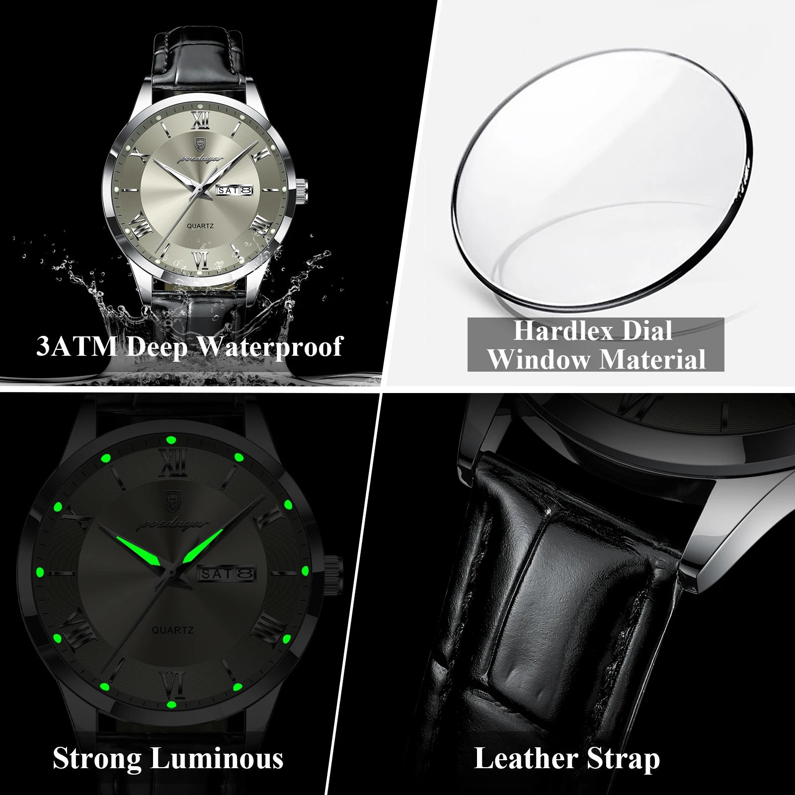 Montre de luxe haut de gamme pour homme, style militaire, étanche, lumineuse, date…