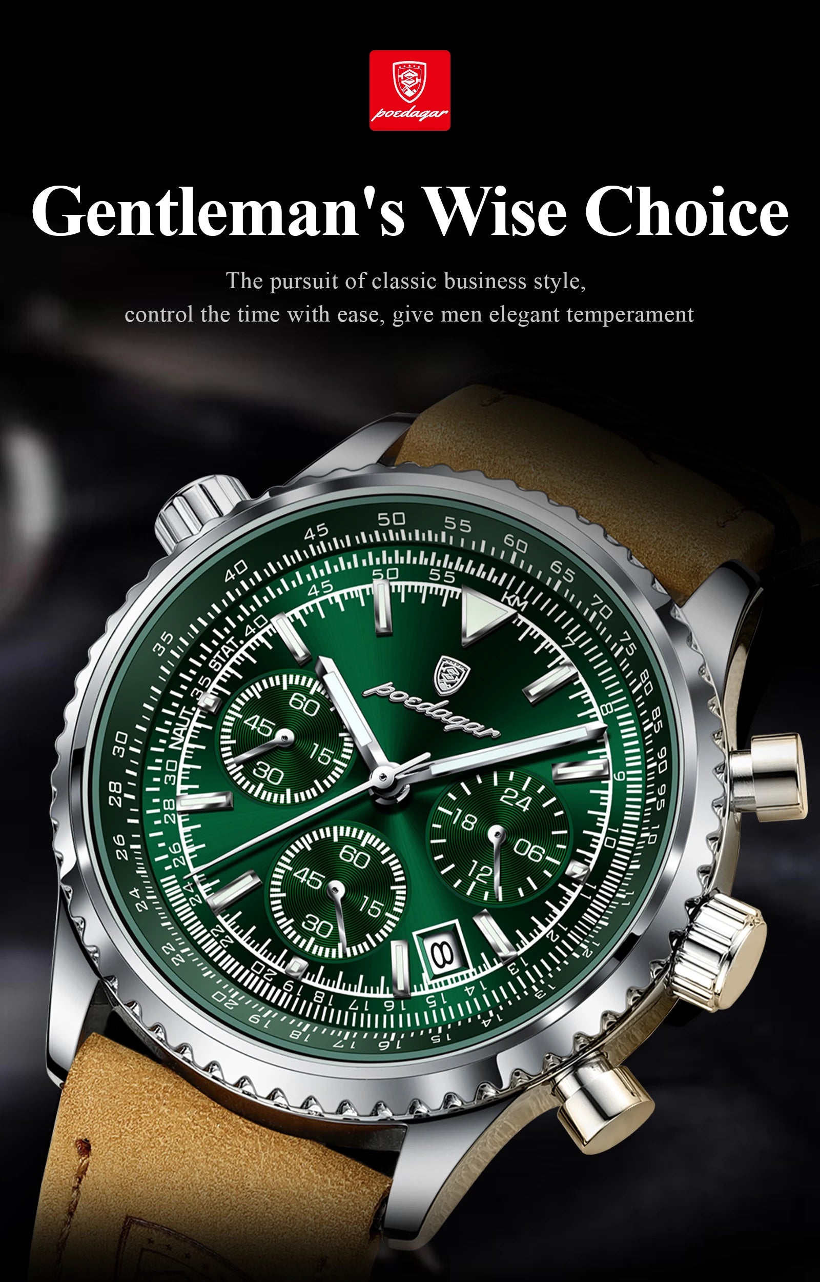 Montre Homme Luxe Quartz Étanche Lumineuse Date Chronographe …