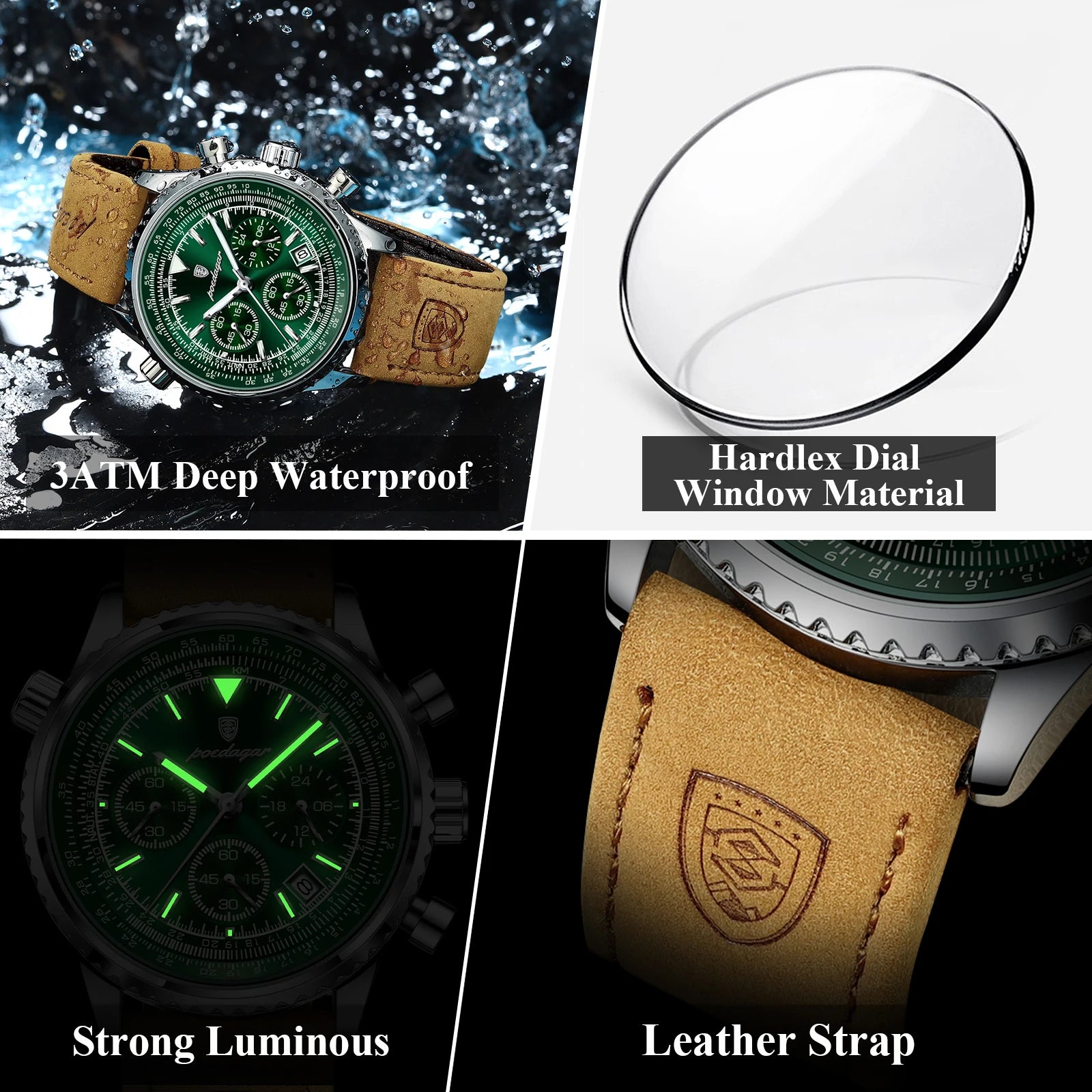 Montre Homme Luxe Quartz Étanche Lumineuse Date Chronographe …