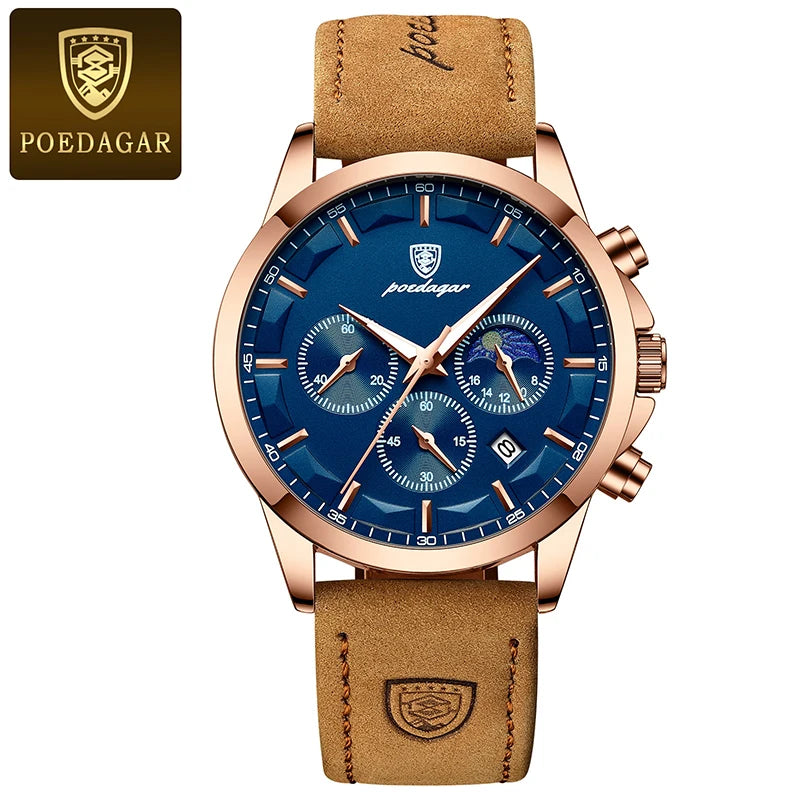 Montre Homme Cuir Véritable Mode Calendrier Lumineux Chronomètre…