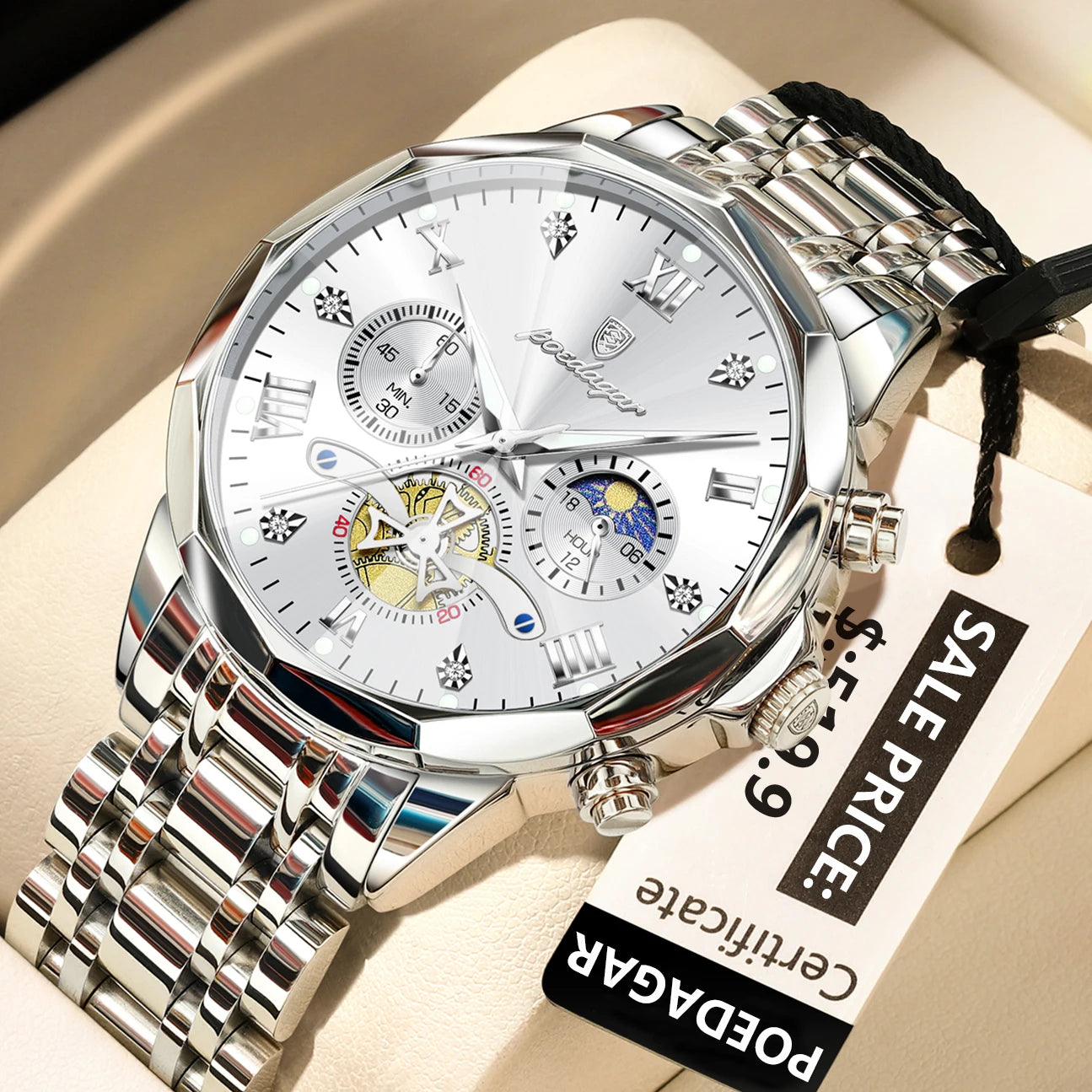 Montre de luxe pour homme Top Original Étanche Lumineux Chronographe…