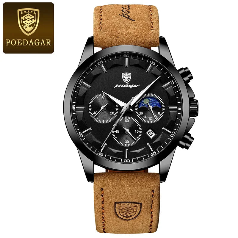 Montre Homme Cuir Véritable Mode Calendrier Lumineux Chronomètre…