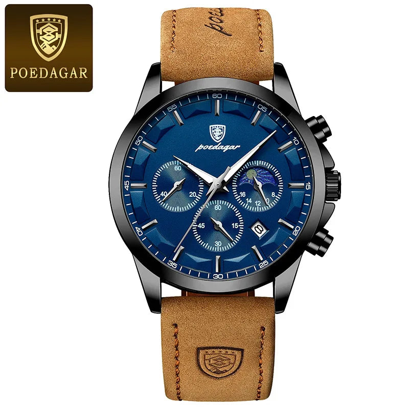 Montre Homme Cuir Véritable Mode Calendrier Lumineux Chronomètre…