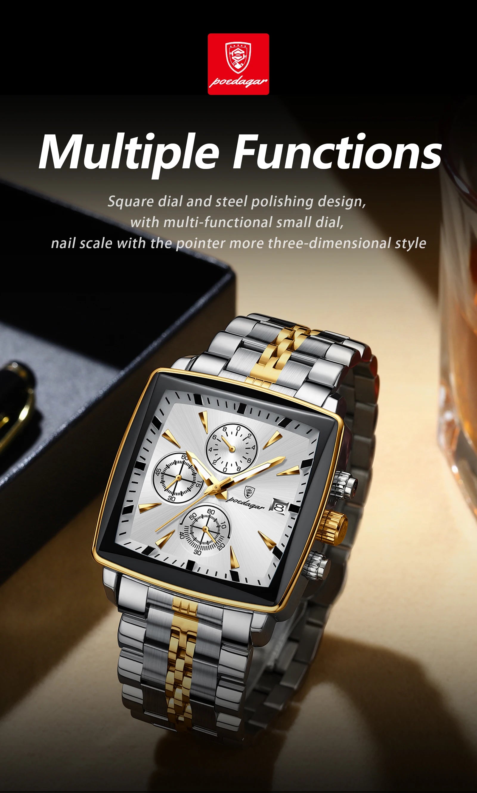 Montre chronographe étanche pour homme de haute qualité et tendance…