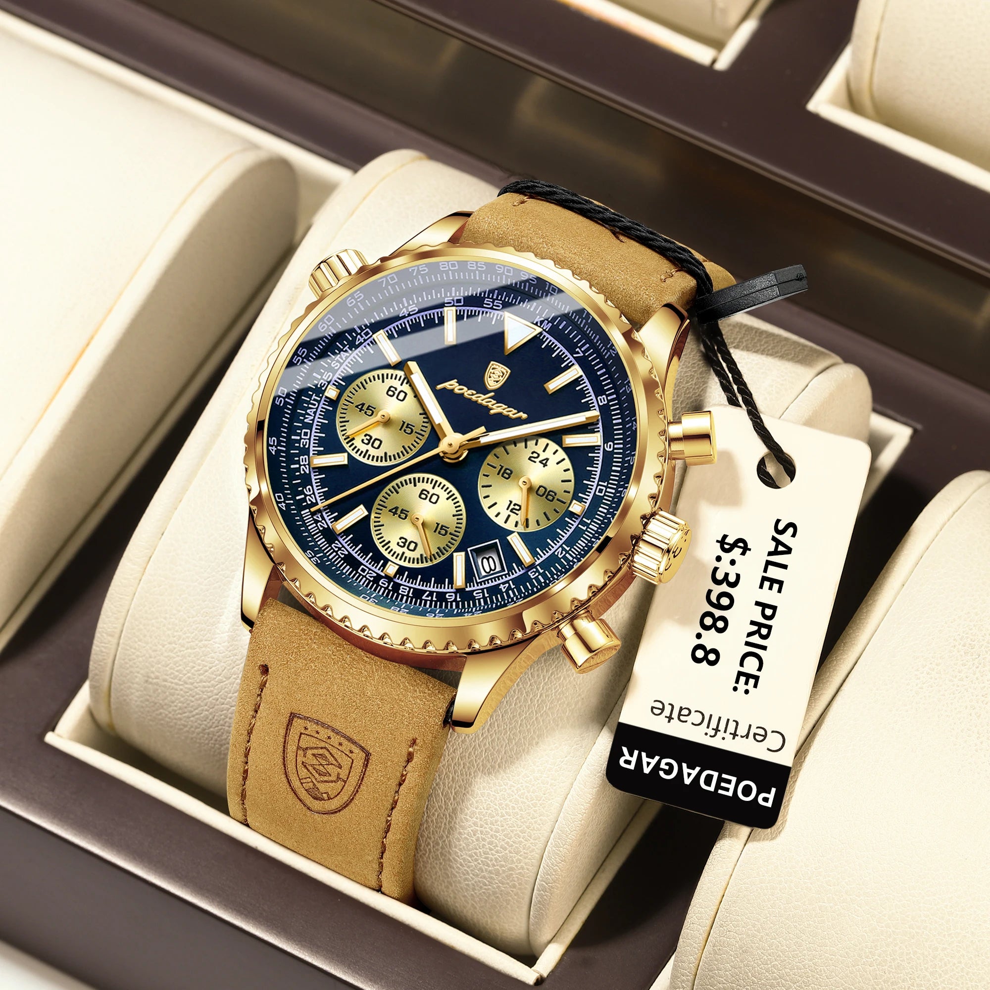 Montre Homme Luxe Quartz Étanche Lumineuse Date Chronographe …