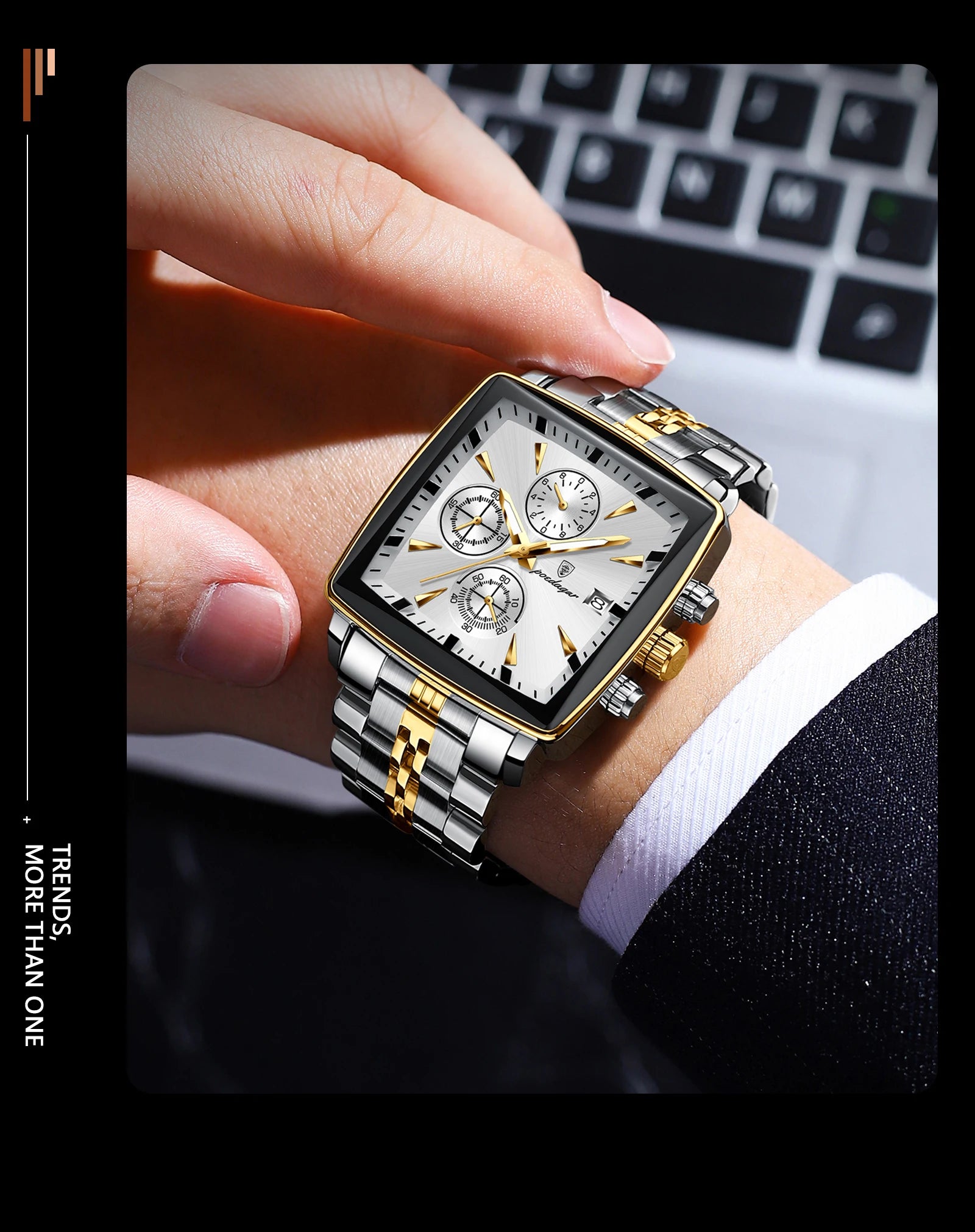 Montre chronographe étanche pour homme de haute qualité et tendance…