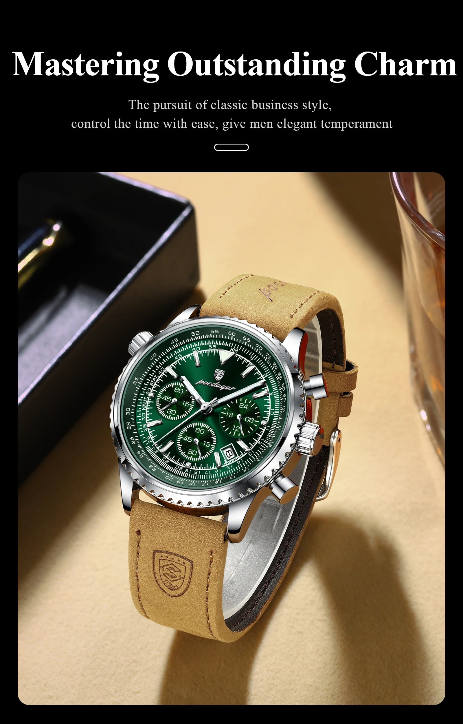 Montre Homme Luxe Quartz Étanche Lumineuse Date Chronographe …