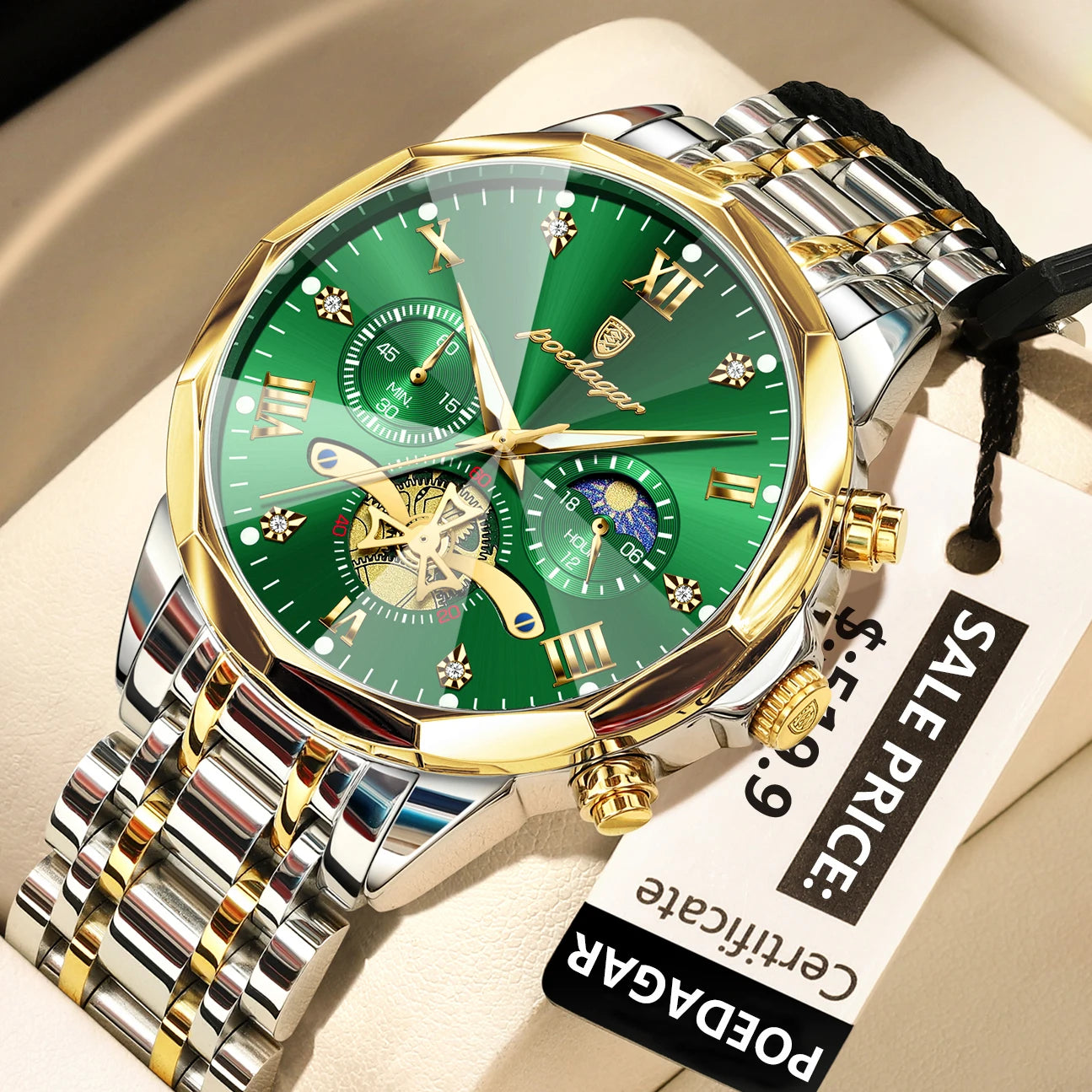 Montre de luxe pour homme Top Original Étanche Lumineux Chronographe…