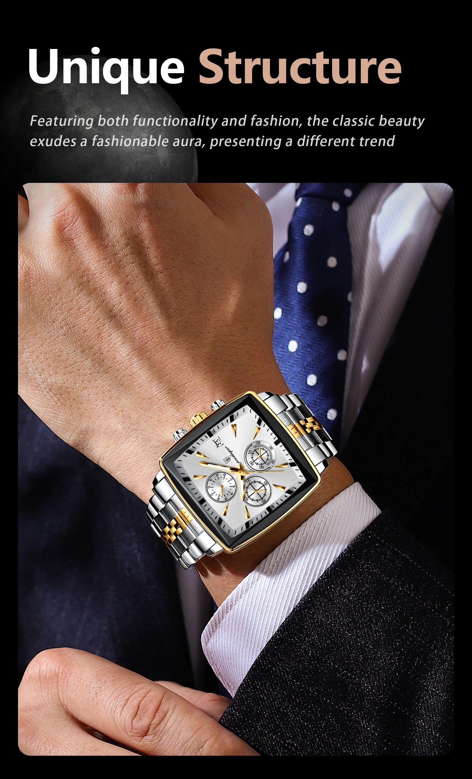 Montre chronographe étanche pour homme de haute qualité et tendance…