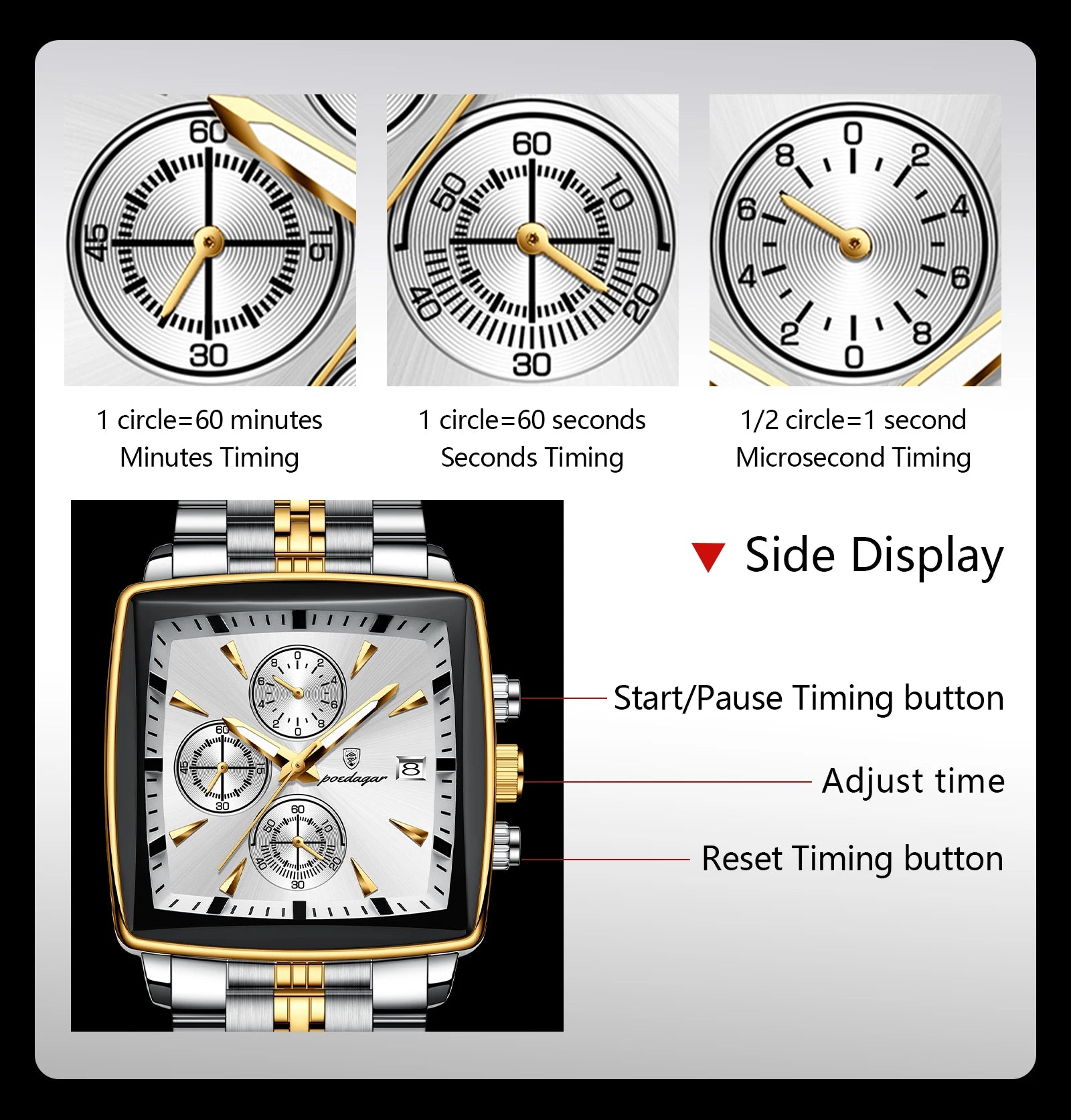Montre chronographe étanche pour homme de haute qualité et tendance…