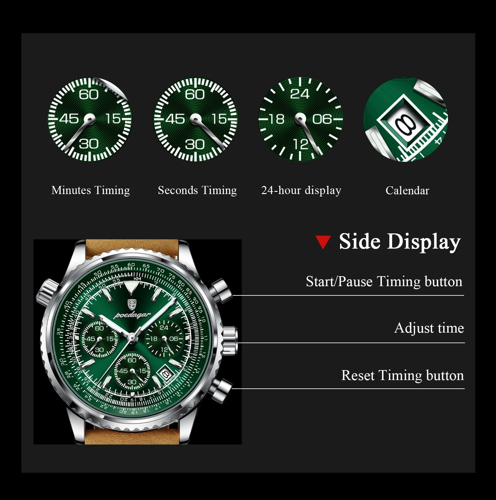 Montre Homme Luxe Quartz Étanche Lumineuse Date Chronographe …