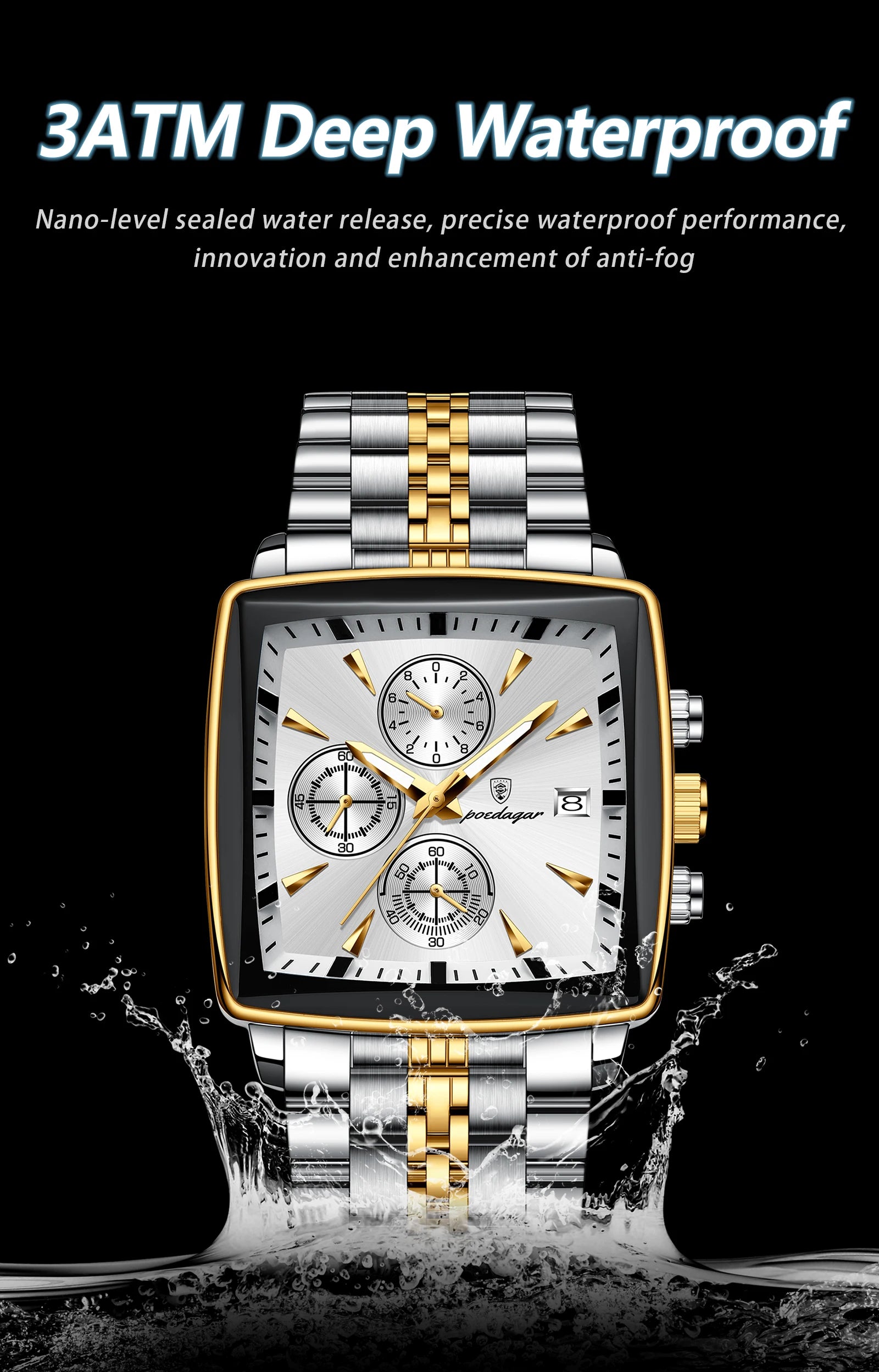 Montre chronographe étanche pour homme de haute qualité et tendance…