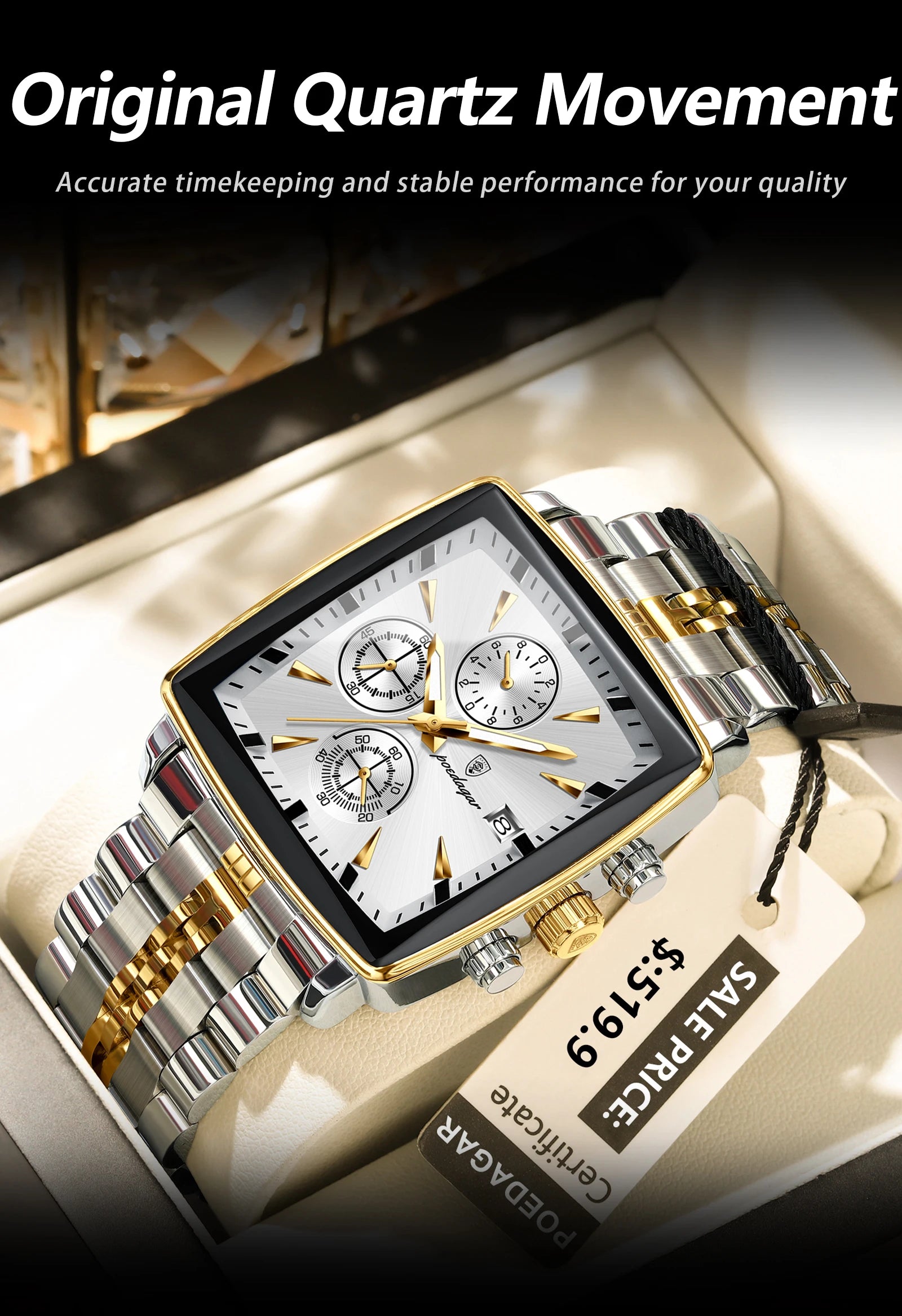 Montre chronographe étanche pour homme de haute qualité et tendance…