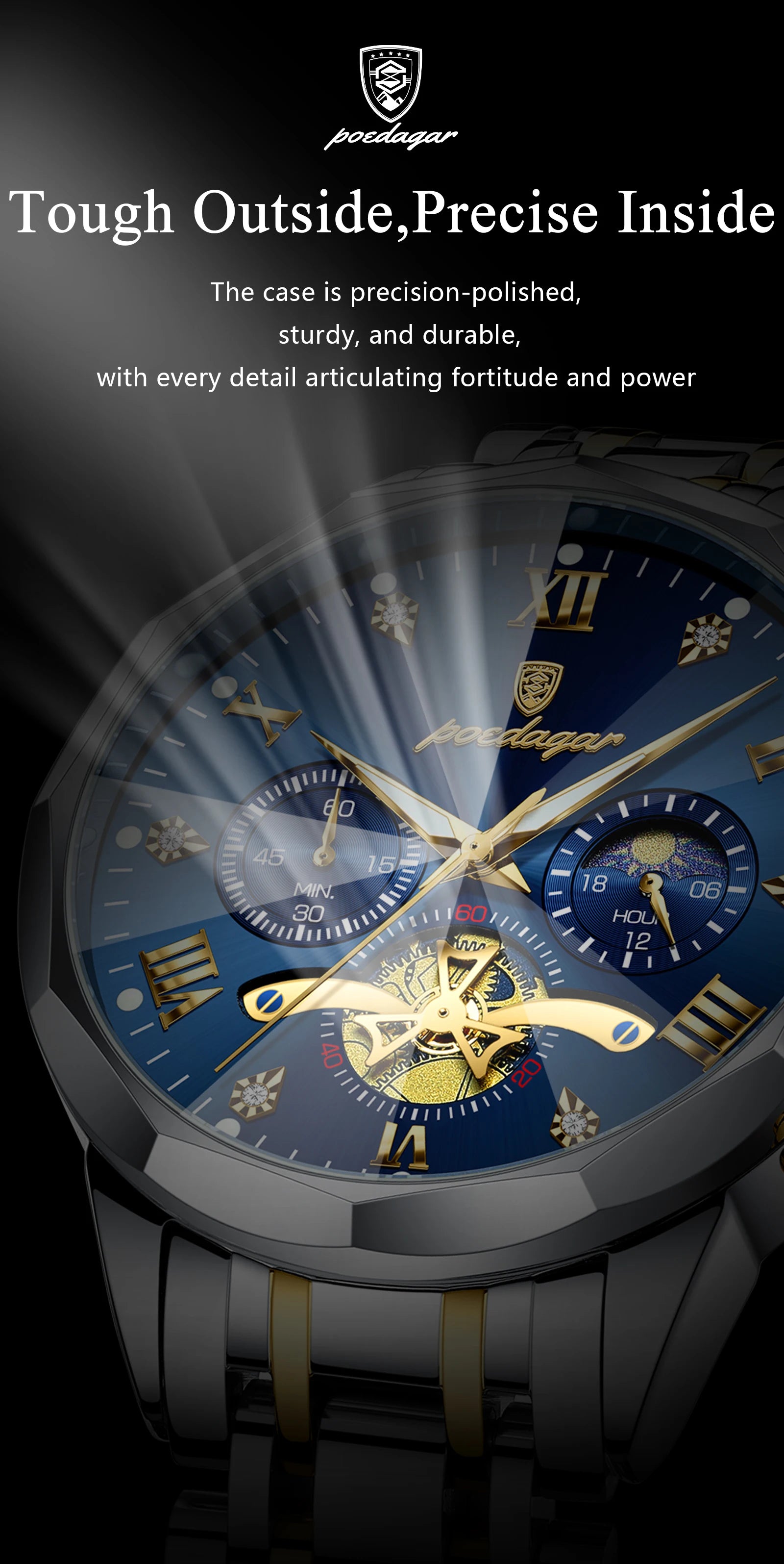 Montre de luxe pour homme Top Original Étanche Lumineux Chronographe…