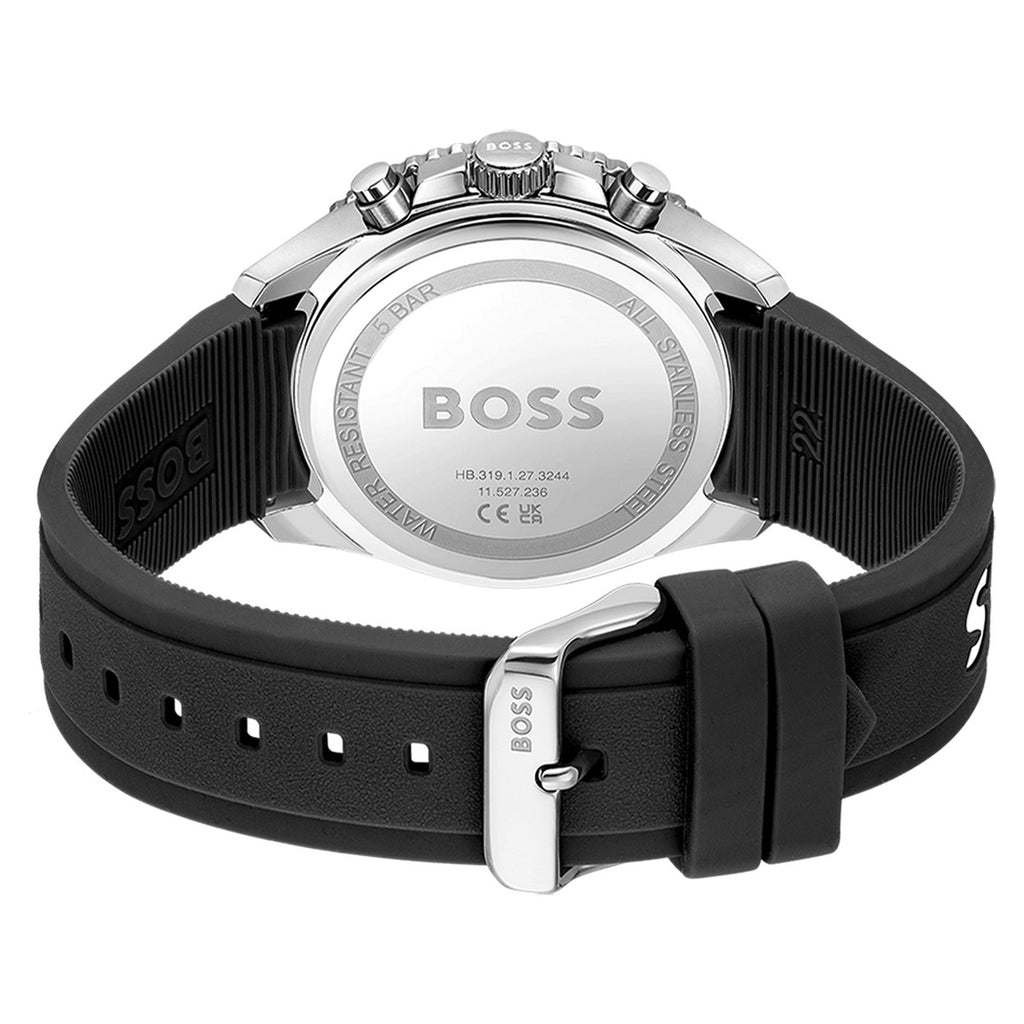 Montre BOSS sport homme chronographe bracelet silicone noir